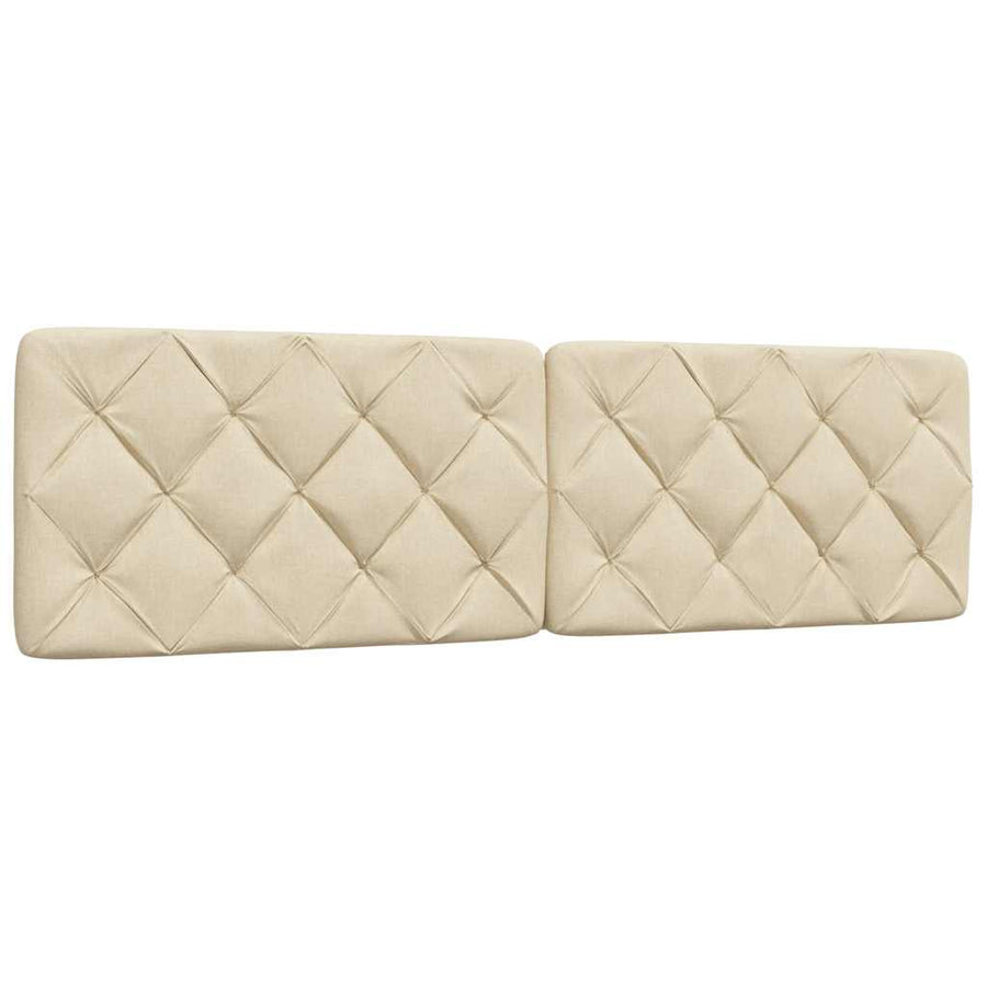 Bedframe met LED zonder matras 180x200 cm stof crème