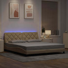 Bedframe 180x200 cm stof crème met LED