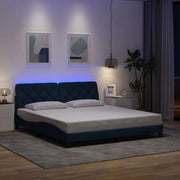 Bedframe 180x200 cm blauw met LED