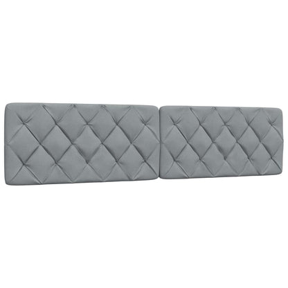 Bedframe met LED zonder matras stof 200x200 cm lichtgrijs