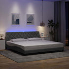 Fabric Bed Frame with LED without Mattress 200x200 cm Light Grey