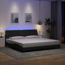 Bedframe met LED zonder matras 200x200 cm stof donkergrijs