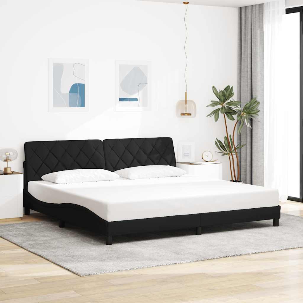 Bedframe met LED zonder matras 200x200 cm stof zwart
