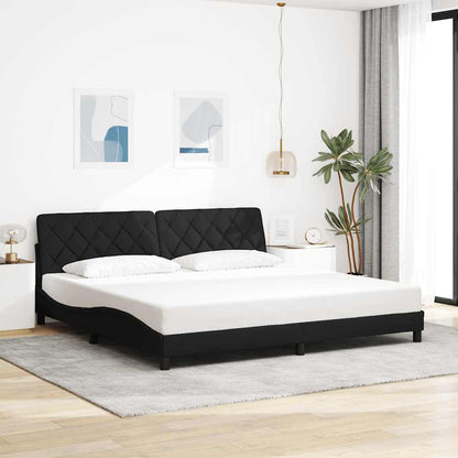 Bedframe met LED zonder matras 200x200 cm stof zwart