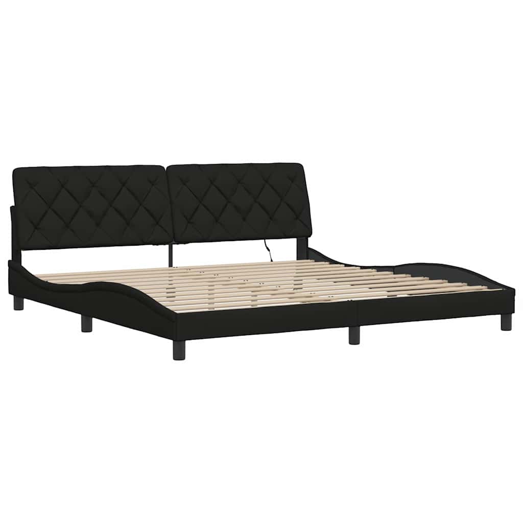 Bedframe met LED zonder matras 200x200 cm stof zwart