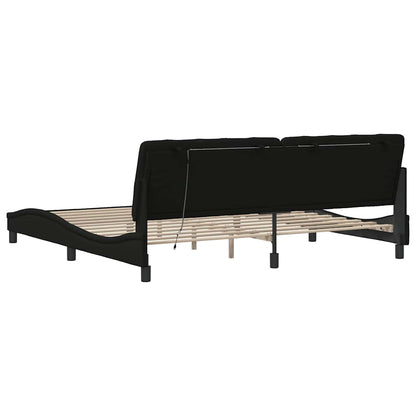 Bedframe met LED zonder matras 200x200 cm stof zwart