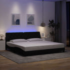 Bedframe 200x200 cm zwart met LED