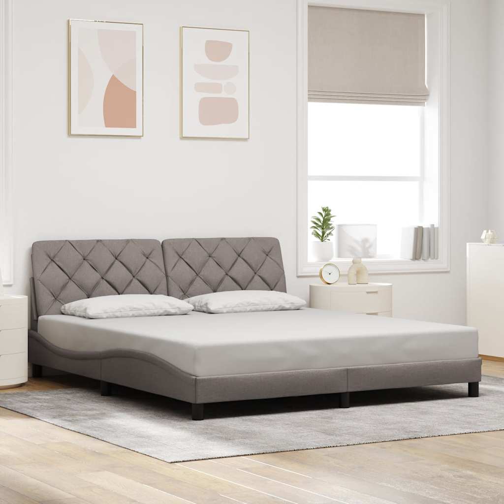 Bedframe met LED zonder matras 200x200 cm stof taupe