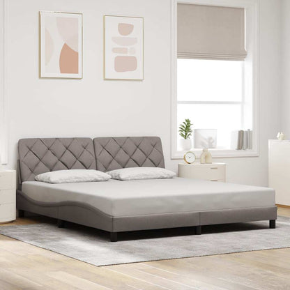 Bedframe met LED zonder matras 200x200 cm stof taupe