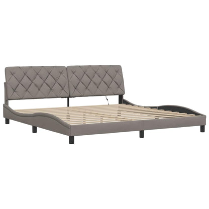 Bedframe met LED zonder matras 200x200 cm stof taupe