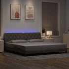 Bedframe 200x200 cm stof taupe