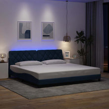 Bedframe Met Led Zonder Matras Stof 200 x 200 cm Blauw