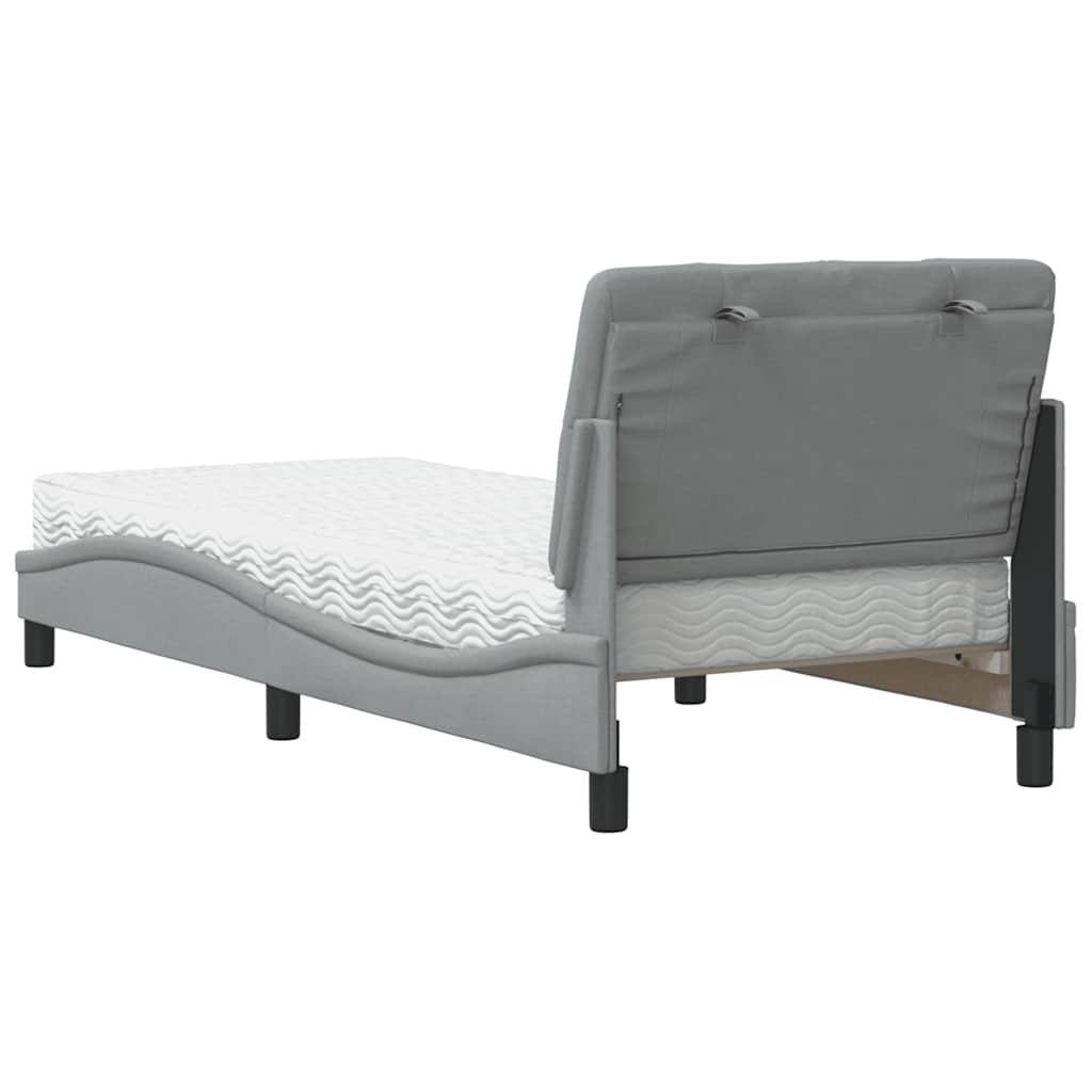 Bed met matras stof lichtgrijs 80x200 cm