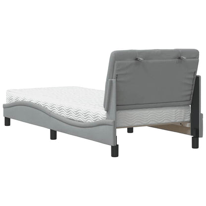 Bed met matras stof lichtgrijs 80x200 cm