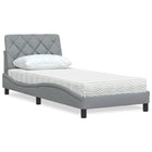 Bed met matras 80x200 cm stof lichtgrijs