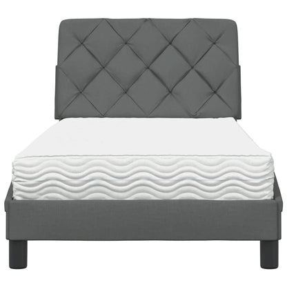 Bed met matras stof donkergrijs 80x200 cm