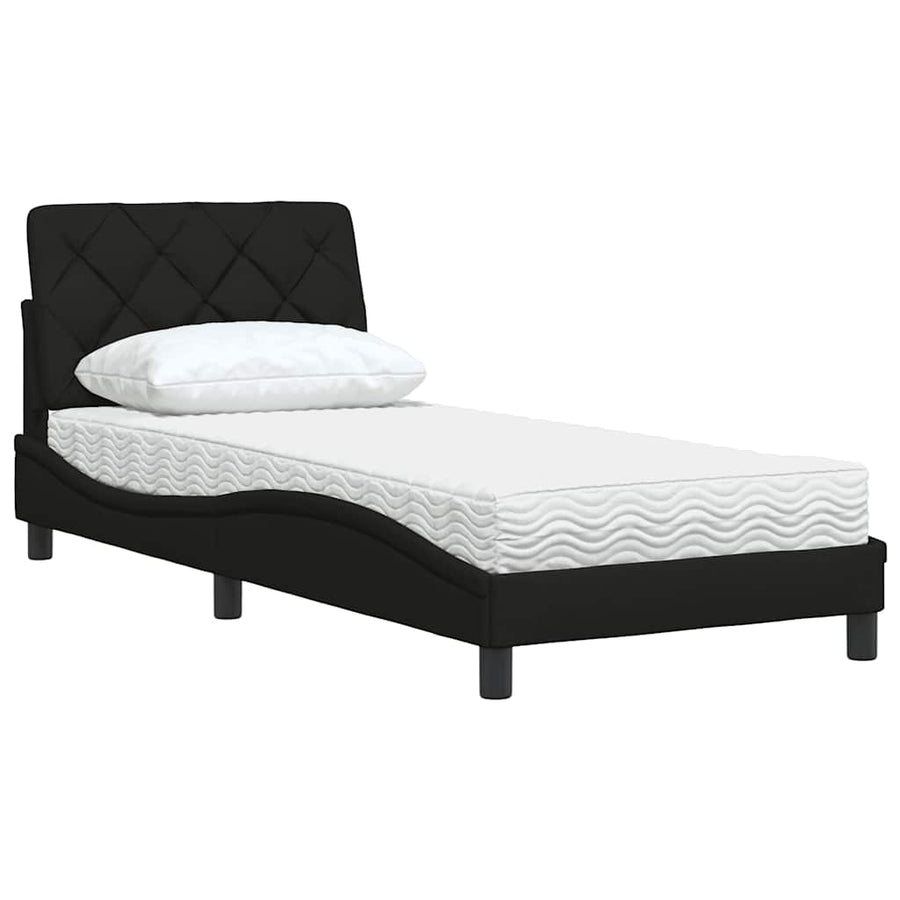 Bed met matras stof zwart 80x200 cm