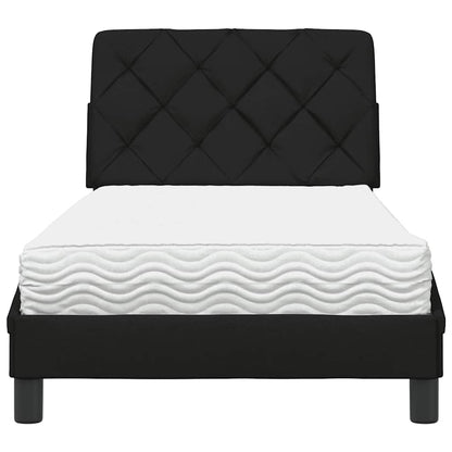 Bed met matras stof zwart 80x200 cm