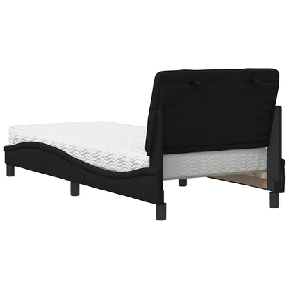Bed met matras stof zwart 80x200 cm