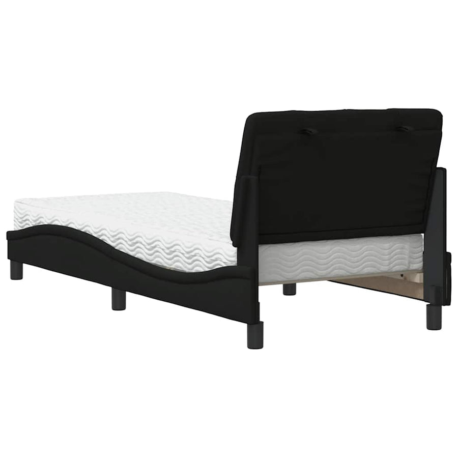 Bed met matras stof zwart 80x200 cm