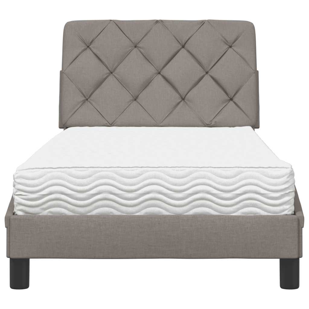 Bed met matras stof taupe 80x200 cm