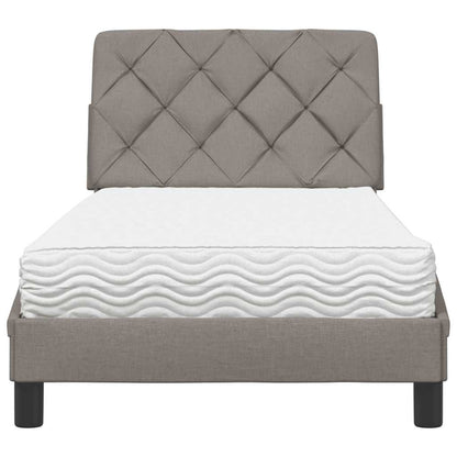 Bed met matras stof taupe 80x200 cm
