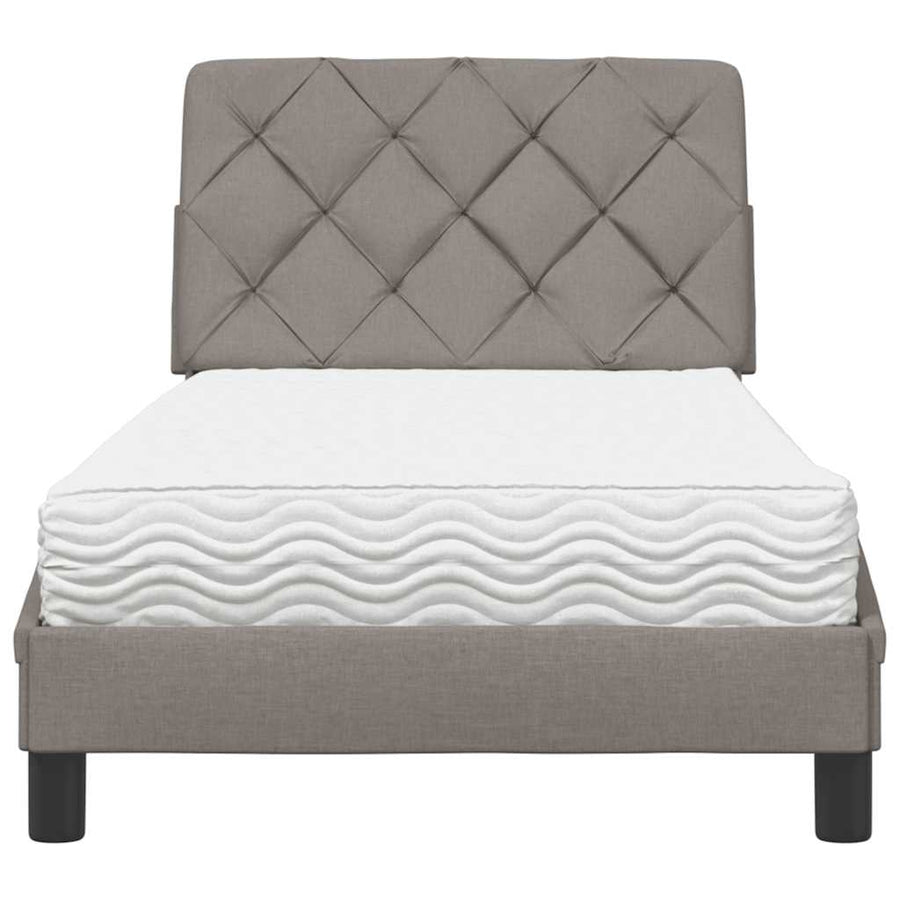 Bed met matras stof taupe 80x200 cm