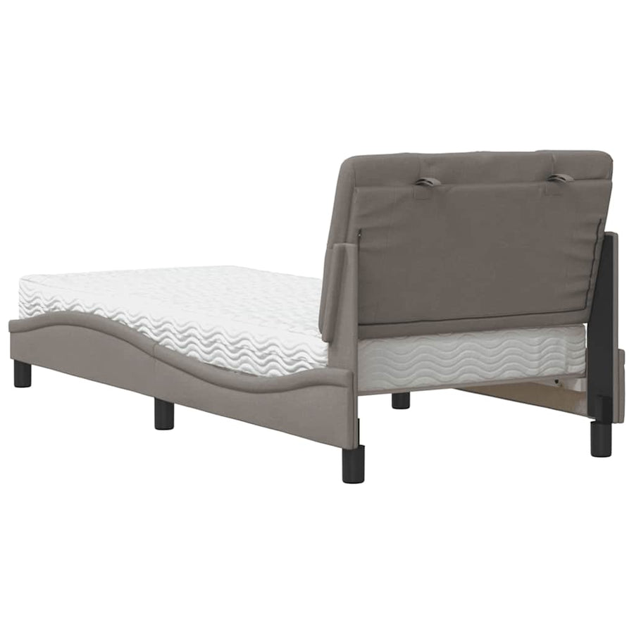 Bed met matras stof taupe 80x200 cm