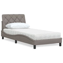 Bed met matras stof taupe 80x200 cm