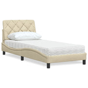 Bed met matras 80x200 cm crèmekleurig