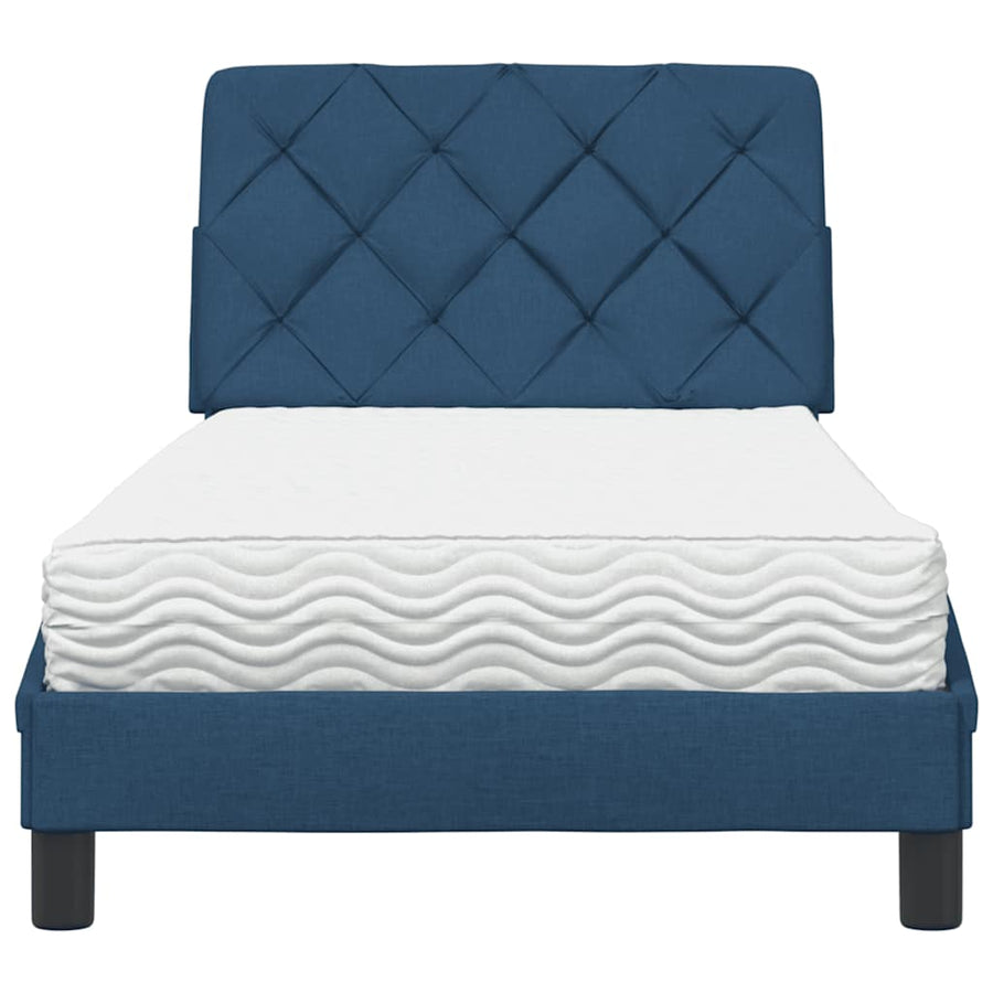 Bed met matras stof blauw 80x200 cm