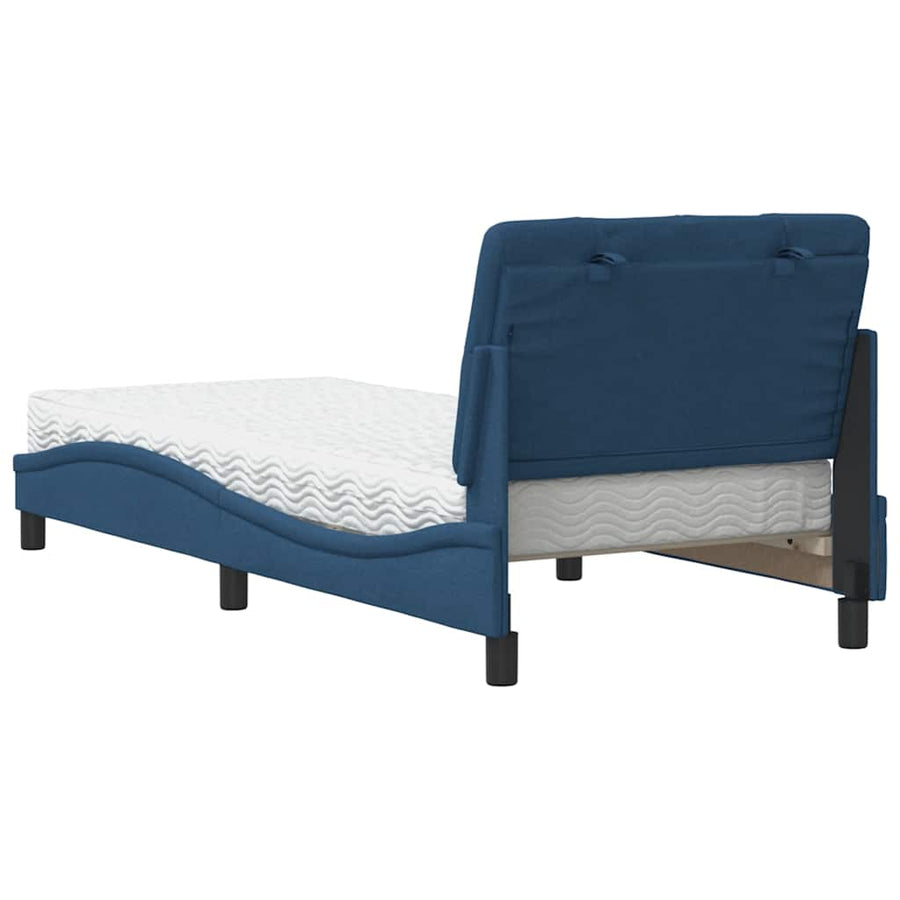 Bed met matras stof blauw 80x200 cm