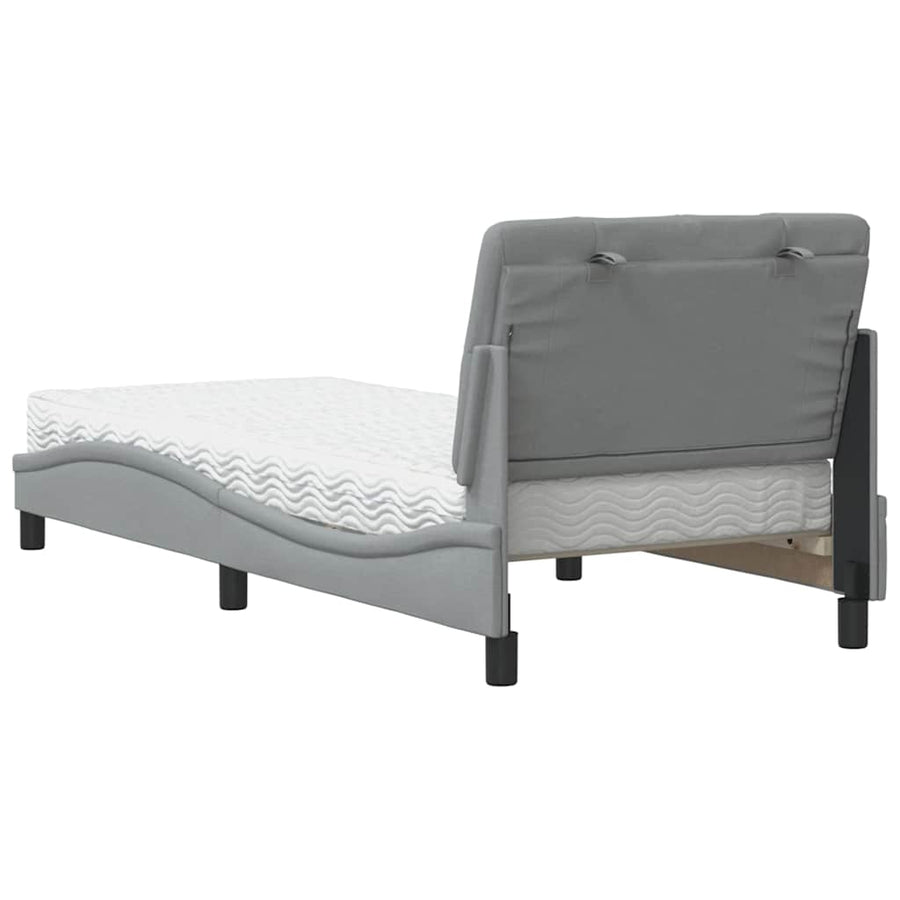 Bed met matras stof lichtgrijs 90x190 cm