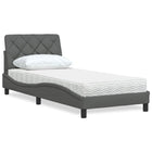 Bed met matras 90x190 cm donkergrijs
