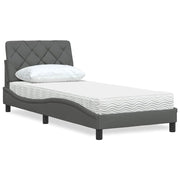 Bed met matras 90x190 cm donkergrijs