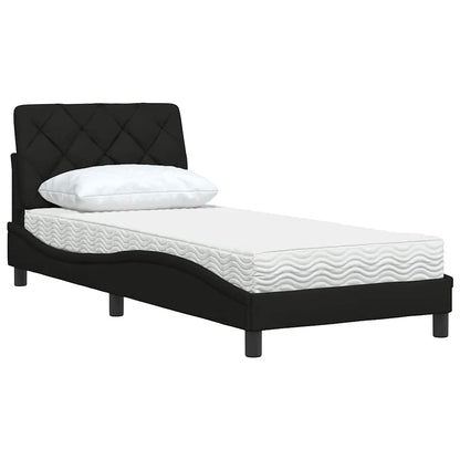 Bed met matras stof zwart 90x190 cm