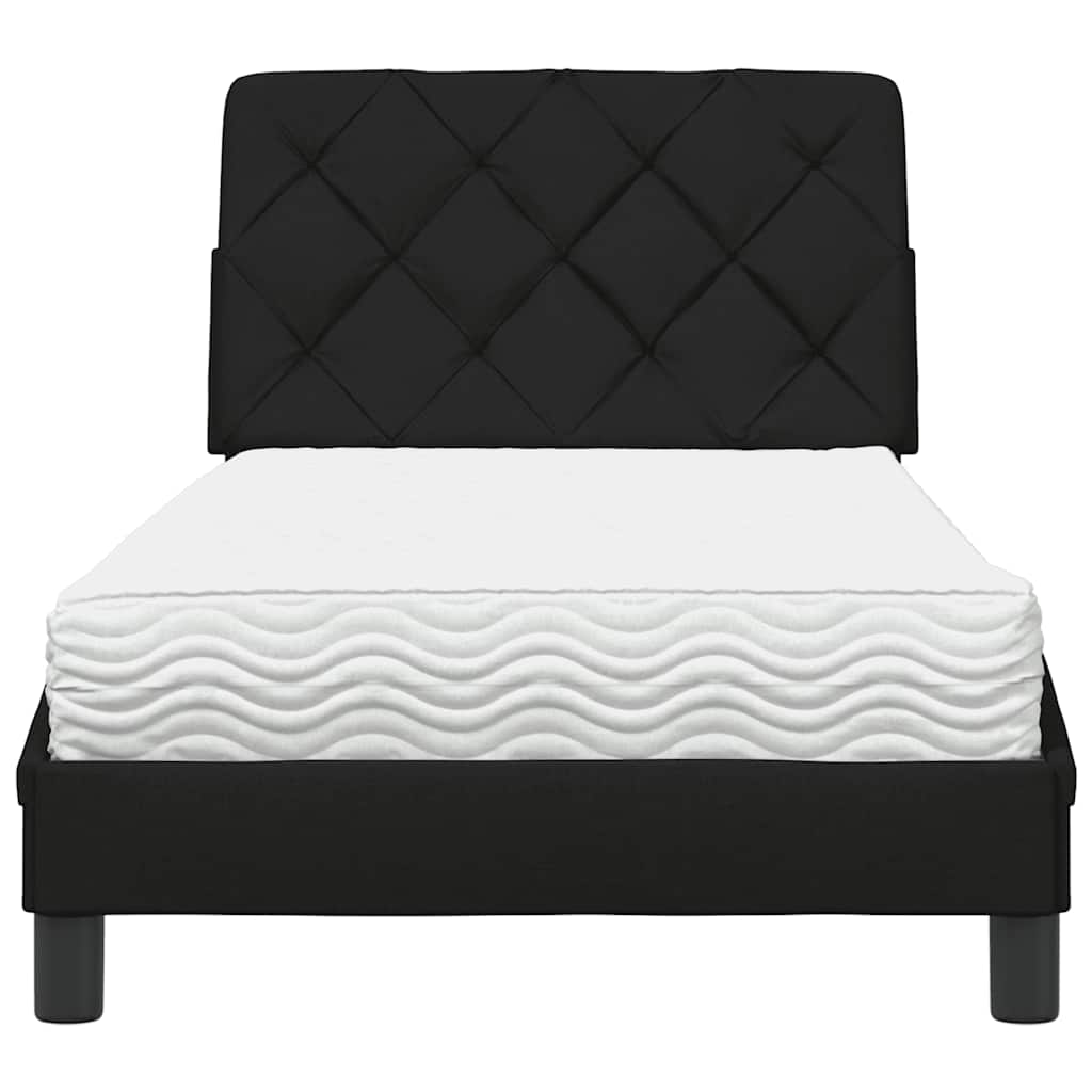 Bed met matras stof zwart 90x190 cm