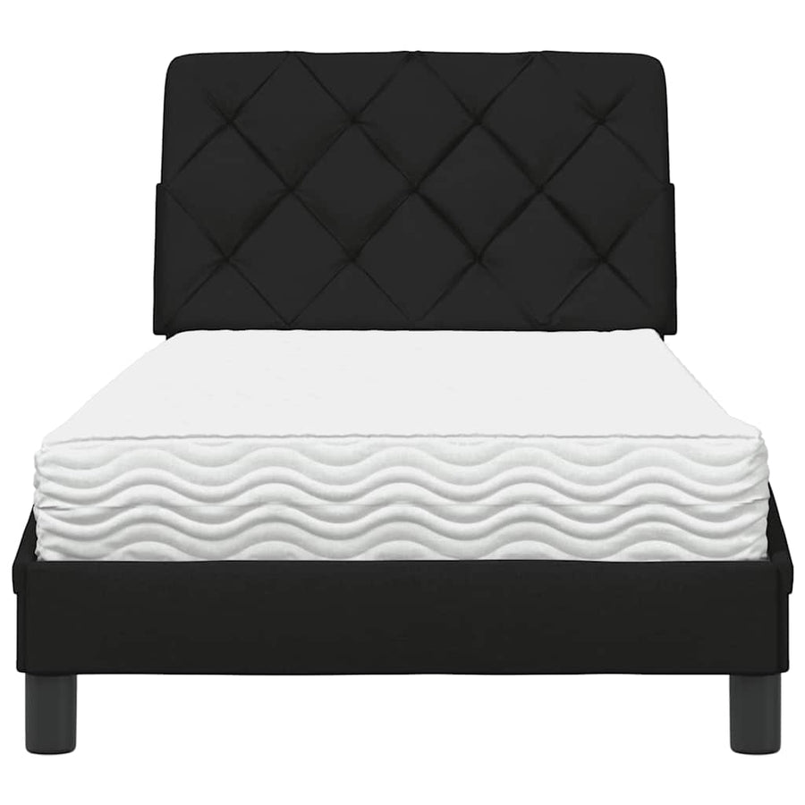 Bed met matras stof zwart 90x190 cm