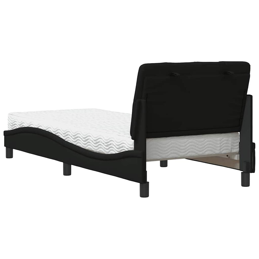 Bed met matras stof zwart 90x190 cm