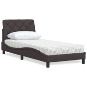 Bed met matras 90x190 cm donkerbruin stof