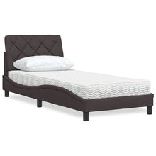Bed Met Matras Stof 90 x 190 cm Donkerbruin