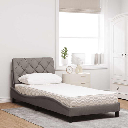 Bed met matras stof taupe 90x190 cm