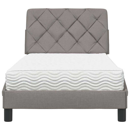 Bed met matras stof taupe 90x190 cm