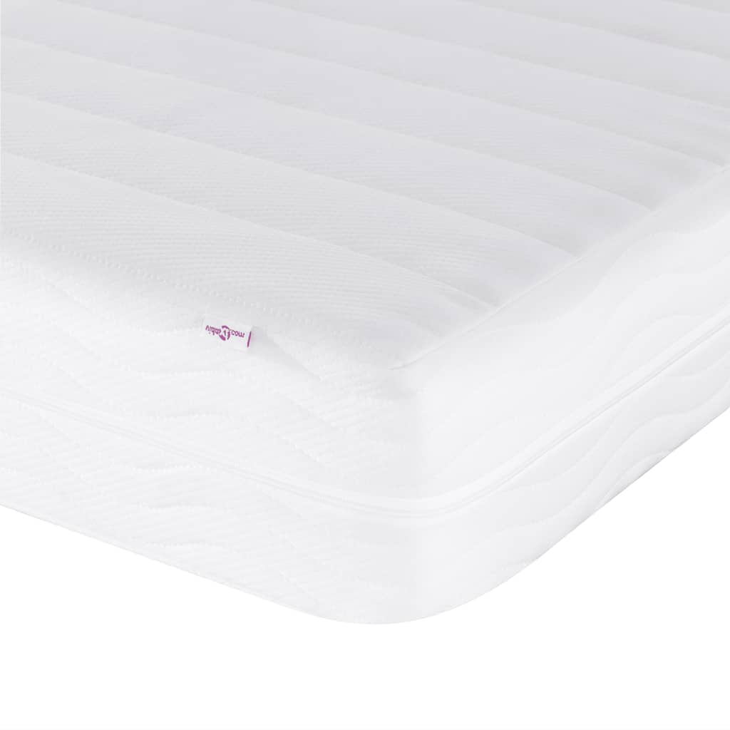 Bed met matras stof blauw 90x190 cm
