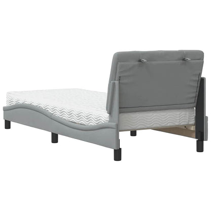 Bed met matras stof lichtgrijs 90x200 cm