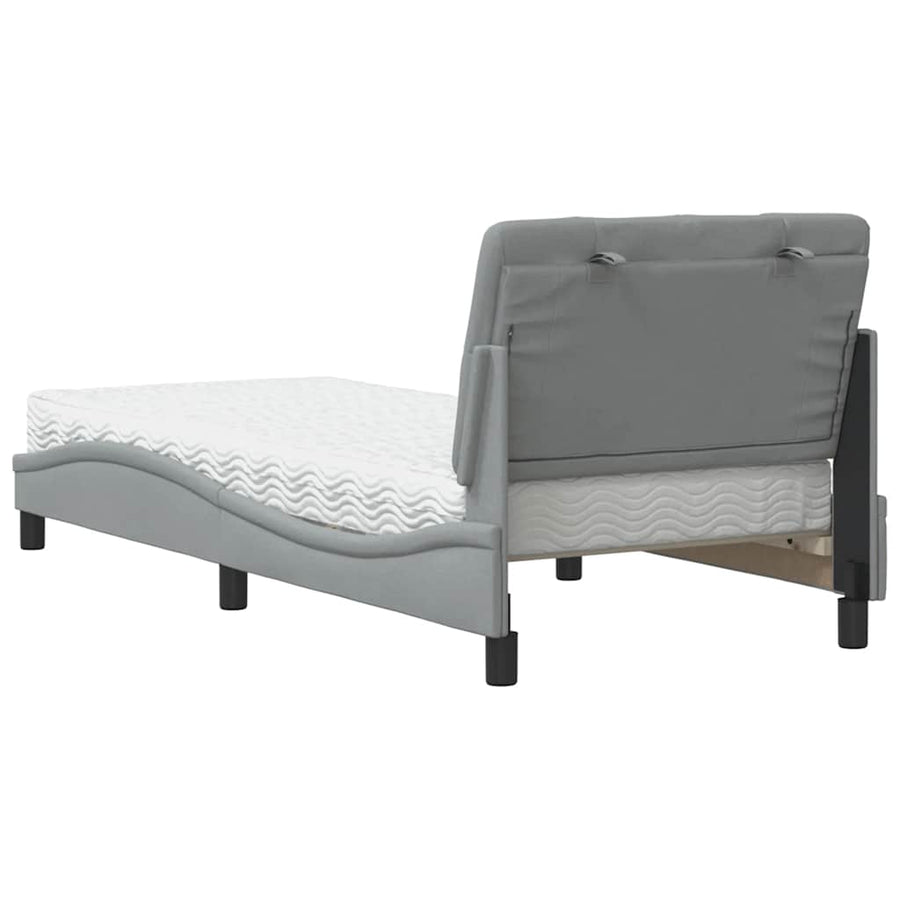 Bed met matras stof lichtgrijs 90x200 cm