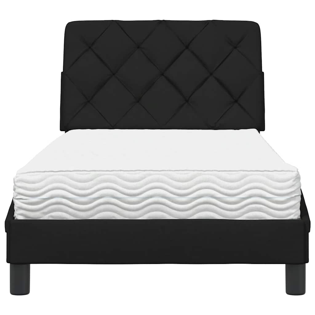 Bed met matras stof zwart 90x200 cm