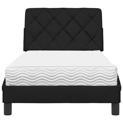 Bed met matras stof zwart 90x200 cm