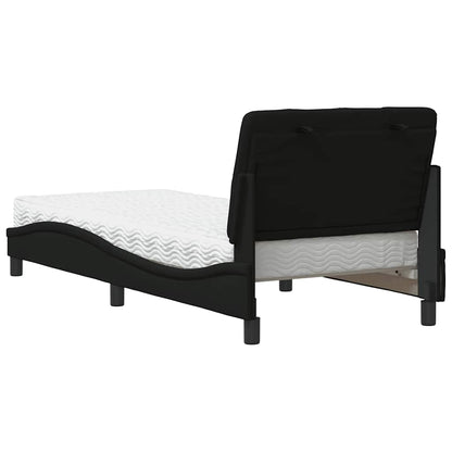 Bed met matras stof zwart 90x200 cm