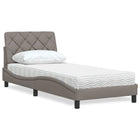Bed met matras 90x200 cm taupe stof